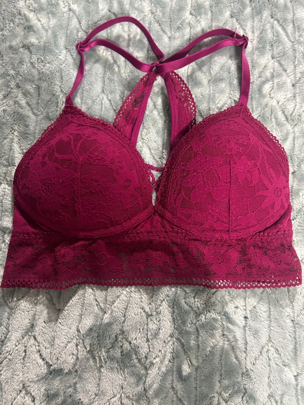 Victoria's Secret Lace Racerback Bralette in Magenta